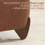 87" Sherpa Boucle Cloud Couch with Ottoman，Bright Brown