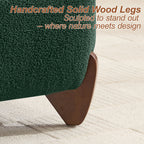 28.7" Sherpa Boucle Ottoman，Green