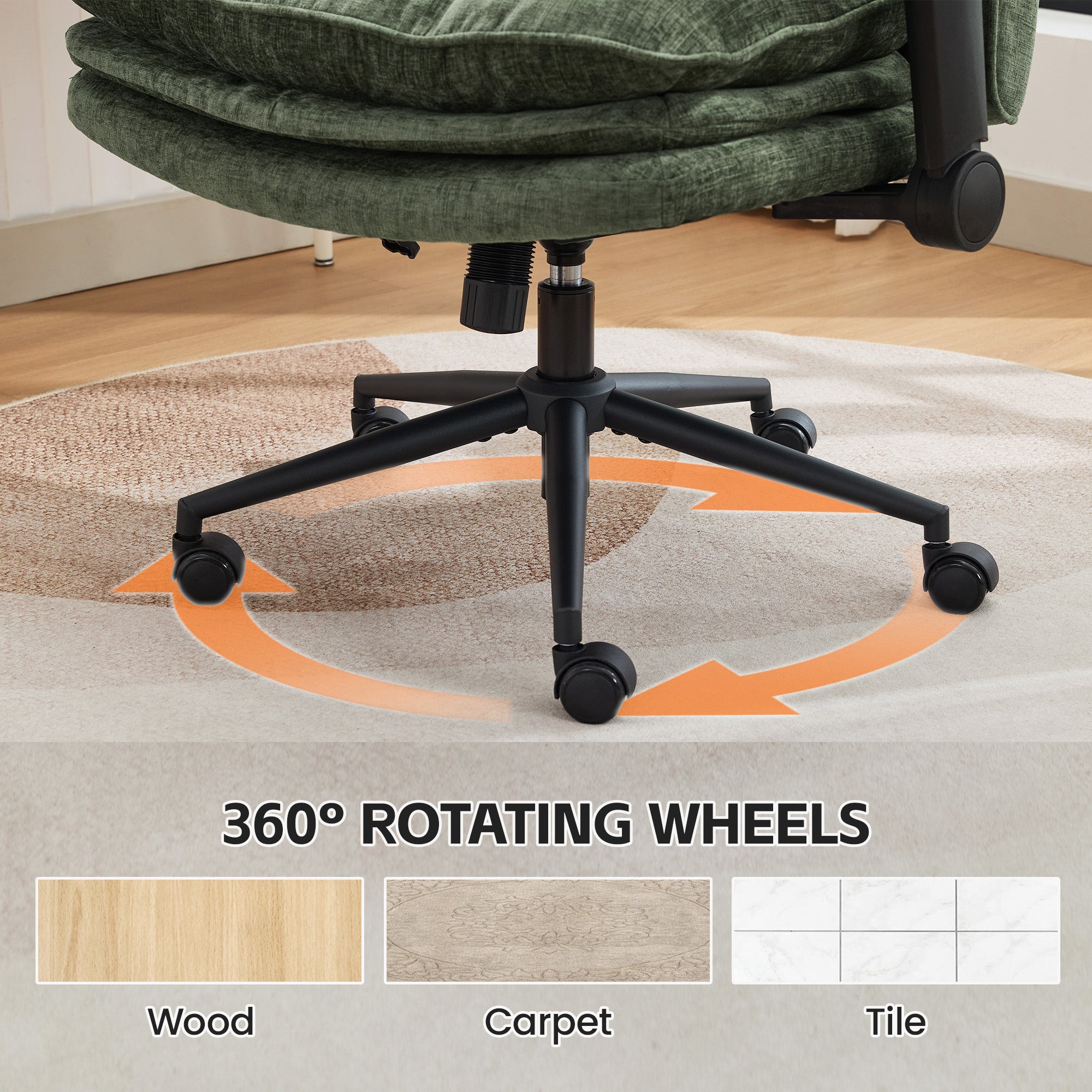 Criss Cross Chair with Flip-up Arms, Green