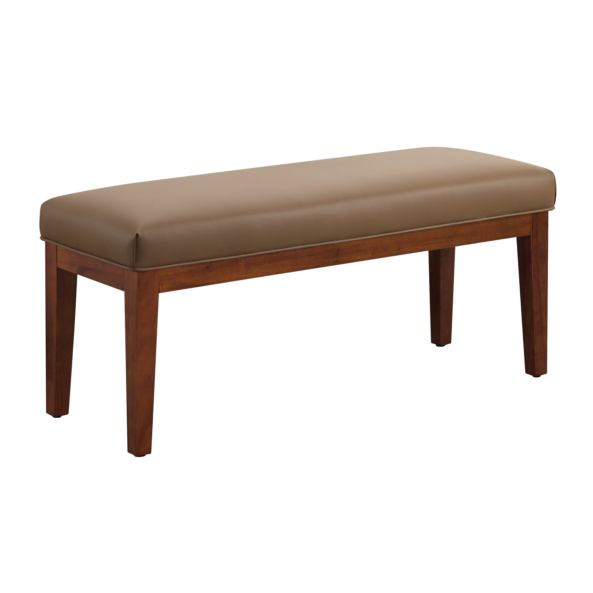 Faux Leather End of Bed Bench，Brown