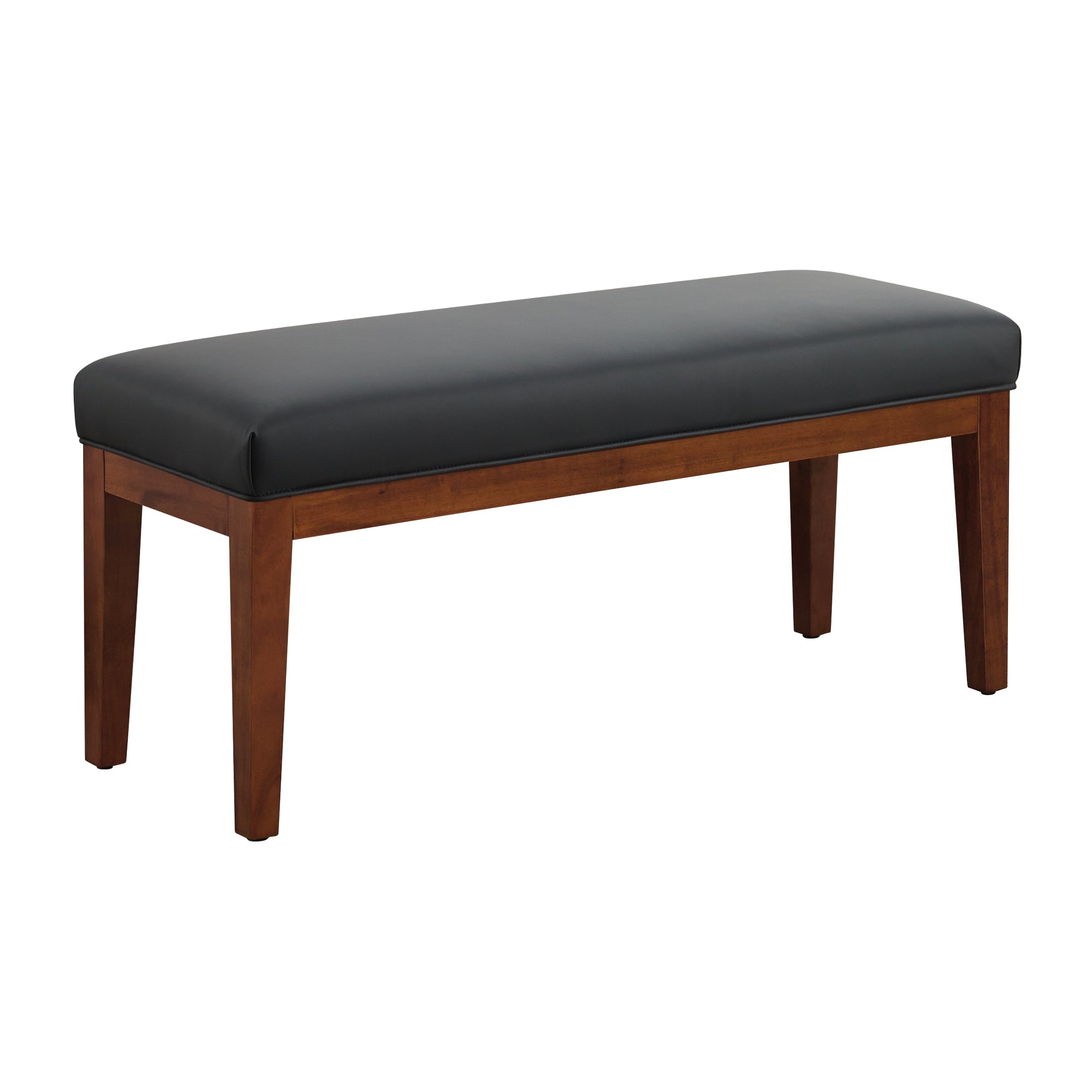 Faux Leather End of Bed Bench，Black