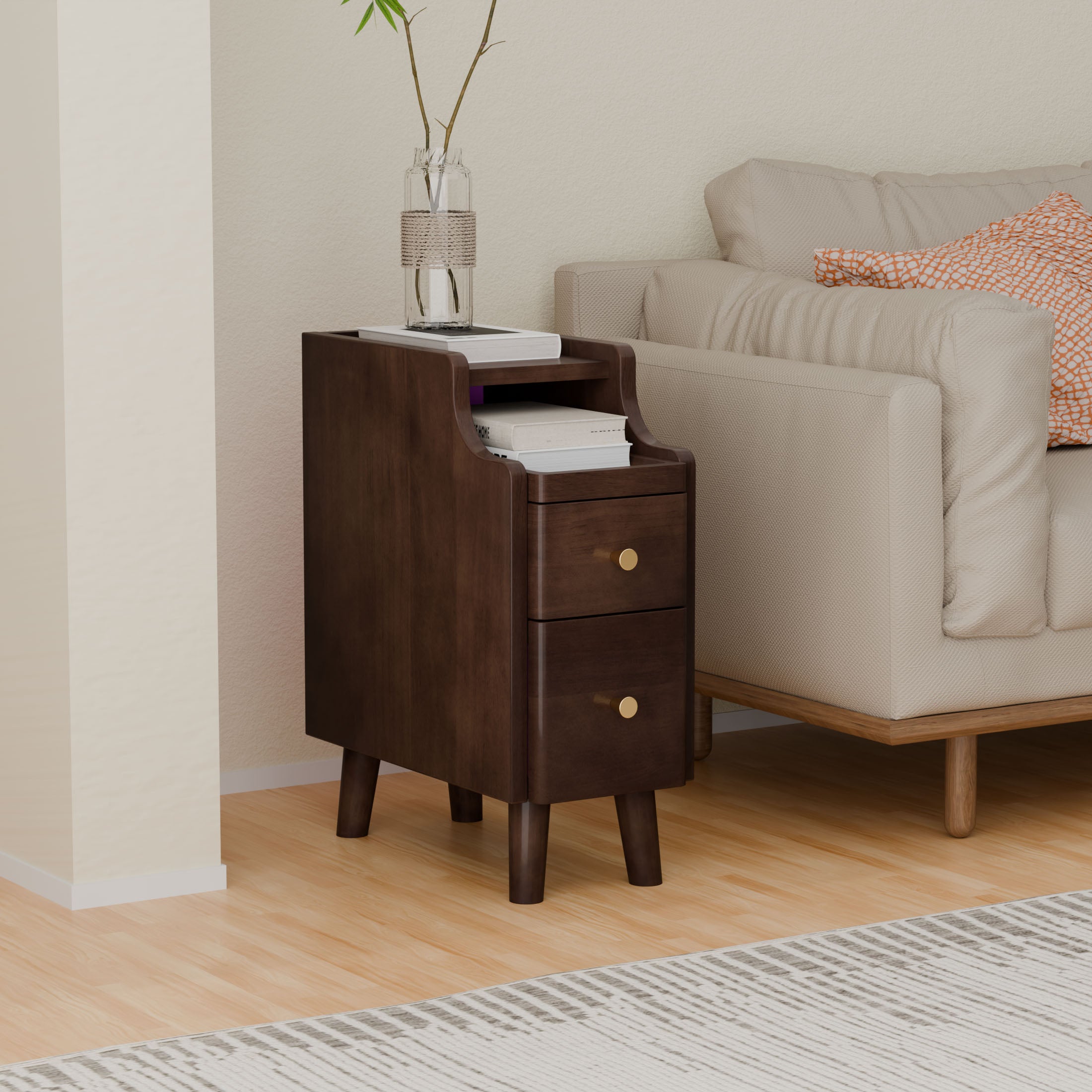 Solid Wood Narrow Nightstands