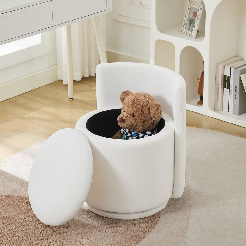Swivel Vanity Chair, White