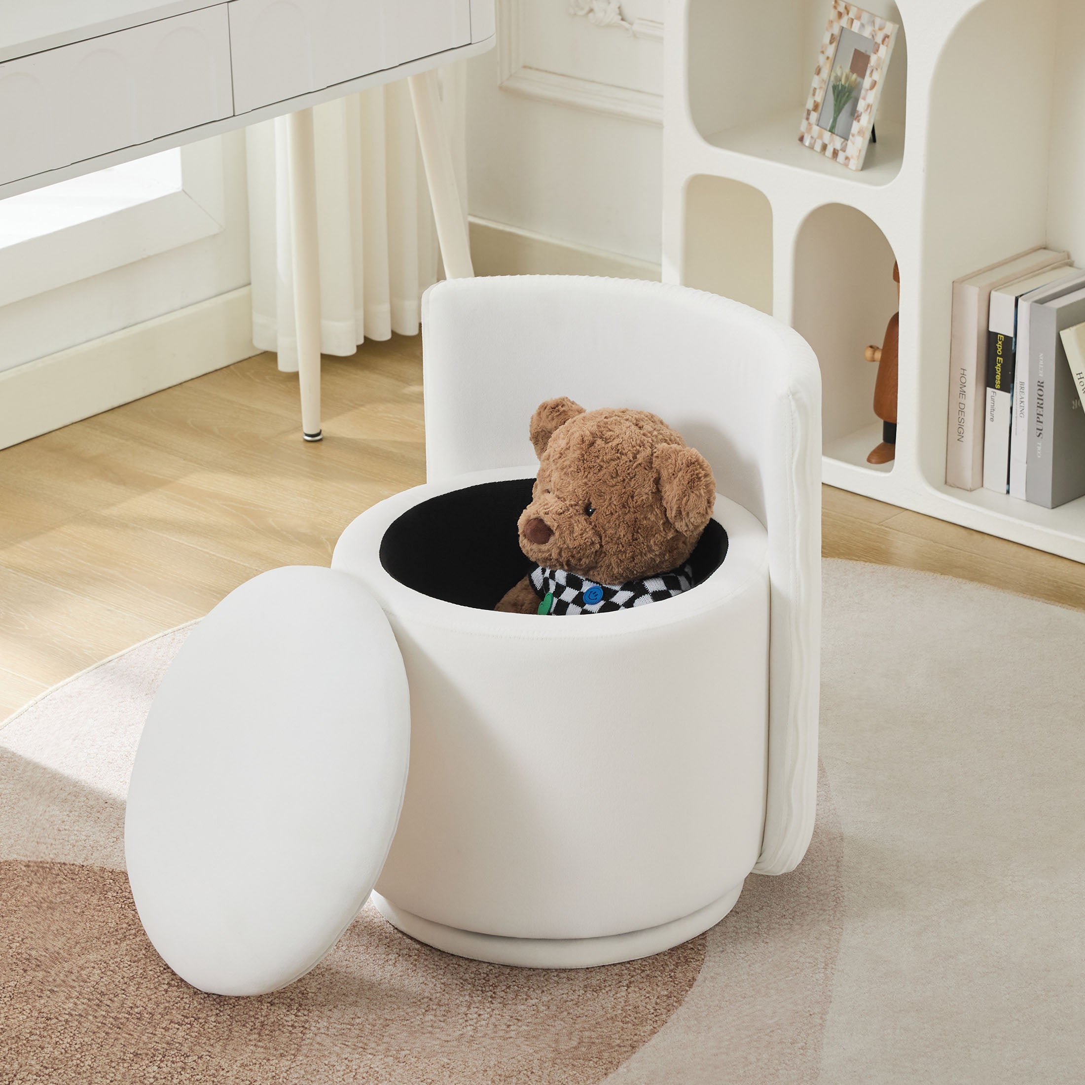 Swivel Vanity Chair, White