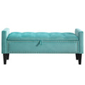 47" Velvet Storage Bench，Teal