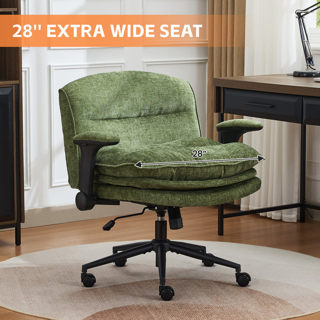 Criss Cross Chair with Flip-up Arms，Green