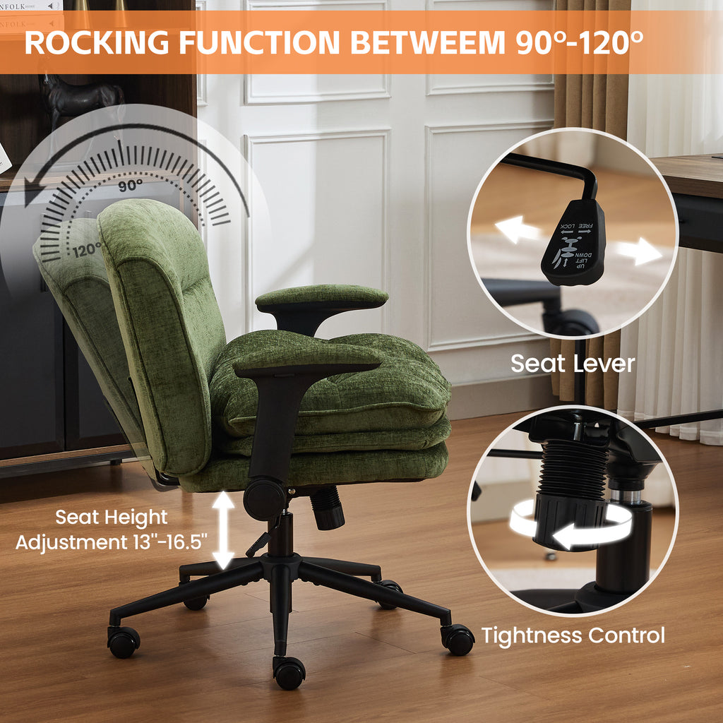 Criss Cross Chair with Flip-up Arms，Green