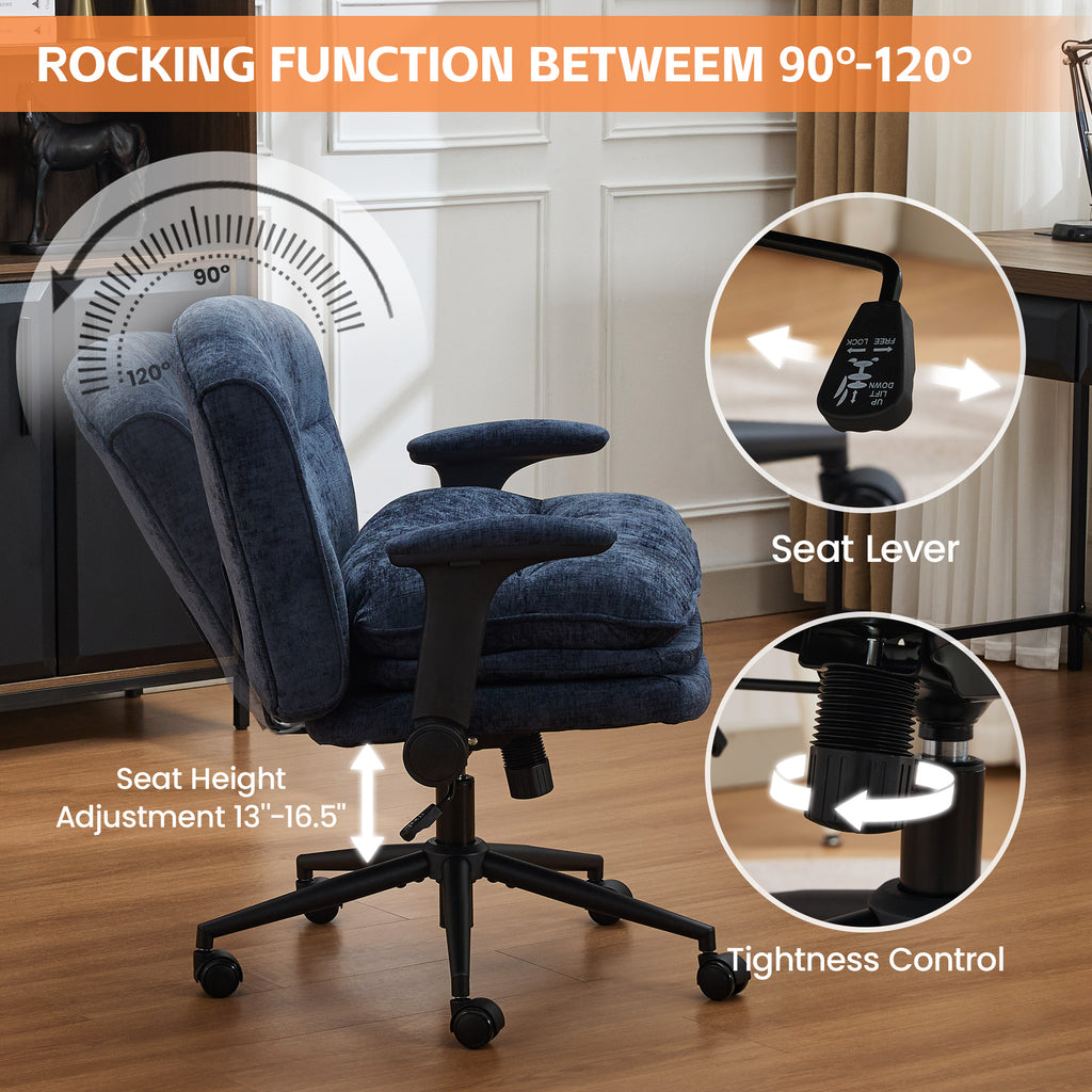 Criss Cross Chair with Flip-up Arms，Blue