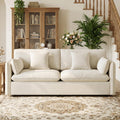 Modern Loveseat Sofa, 83.8 Inch 2 Seater Beige Chenille Couch