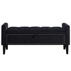 47" Velvet Storage Bench，Black