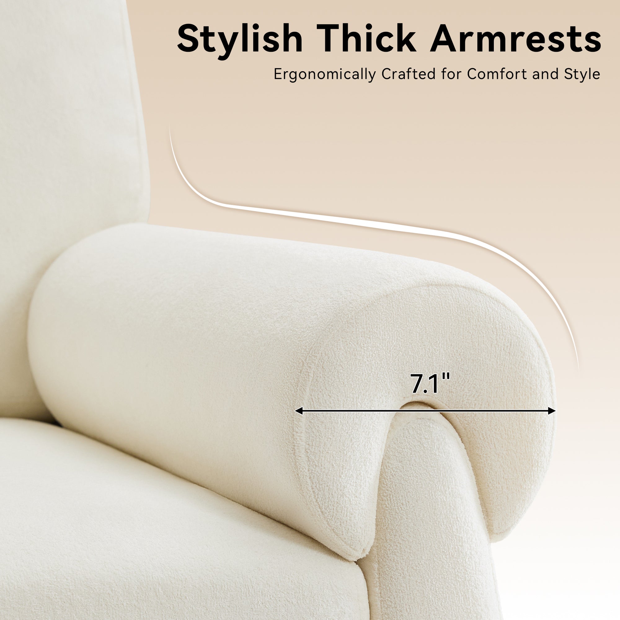 Oversized Accent Chair，Beige