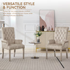 Velvet Dining Chair with Arms，Taupe