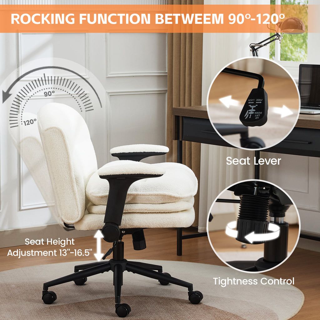 Criss Cross Chair with Flip-up Arms，Beige