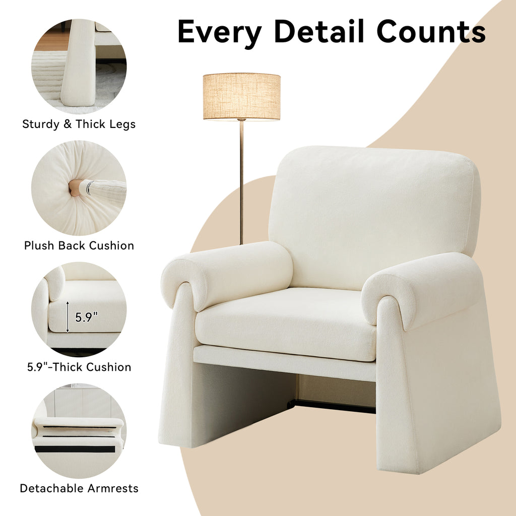Oversized Accent Chair，Beige