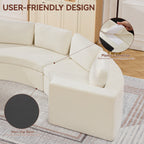 Curved Compression Sectional Couch，8 Seater，White