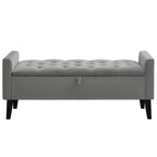 47" Velvet Storage Bench，Gray