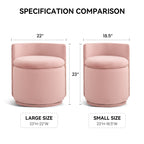 Vanity Chair with Storage，Velvet, Pink