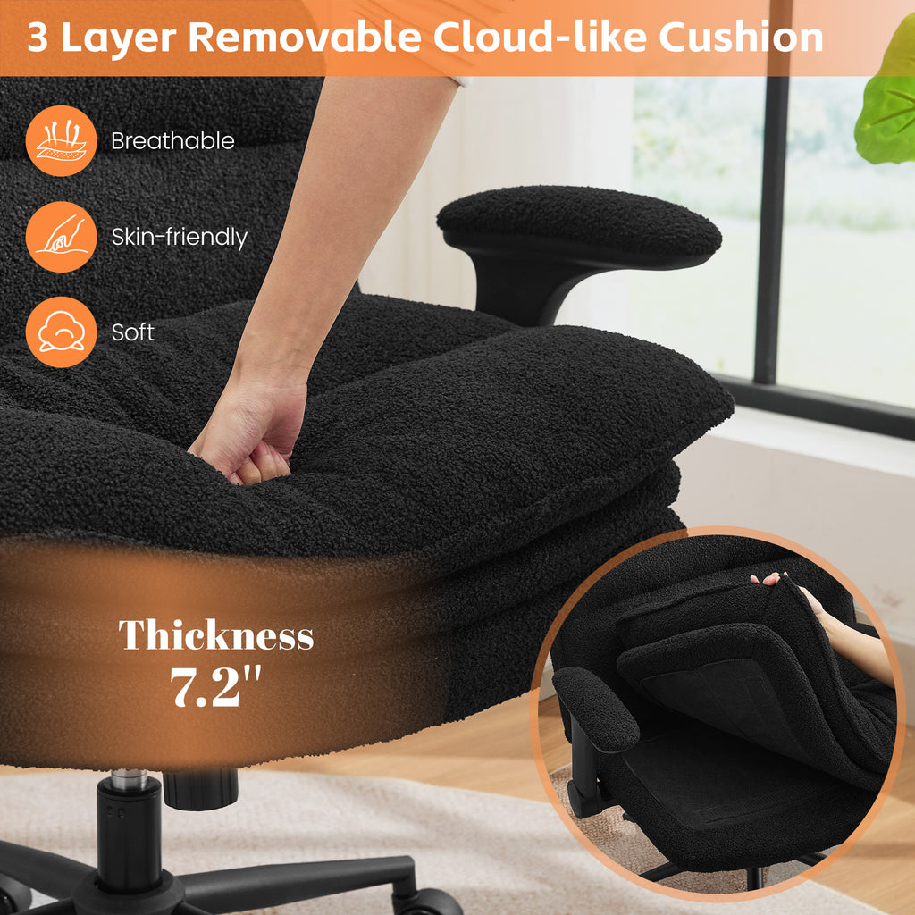 Criss Cross Chair with Flip-up Arms，Black