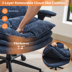 Criss Cross Chair with Flip-up Arms，Blue