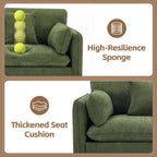 Modern Loveseat Sofa, 83.8 Inch 2 Seater Green Chenille Couch