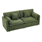 Modern Loveseat Sofa, 83.8 Inch 2 Seater Green Chenille Couch