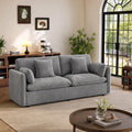 Modern Loveseat Sofa, 83.8 Inch 2 Seater Grey Chenille Couch
