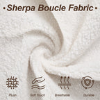 87" Sherpa Boucle Cloud Couch with Ottoman，Beige