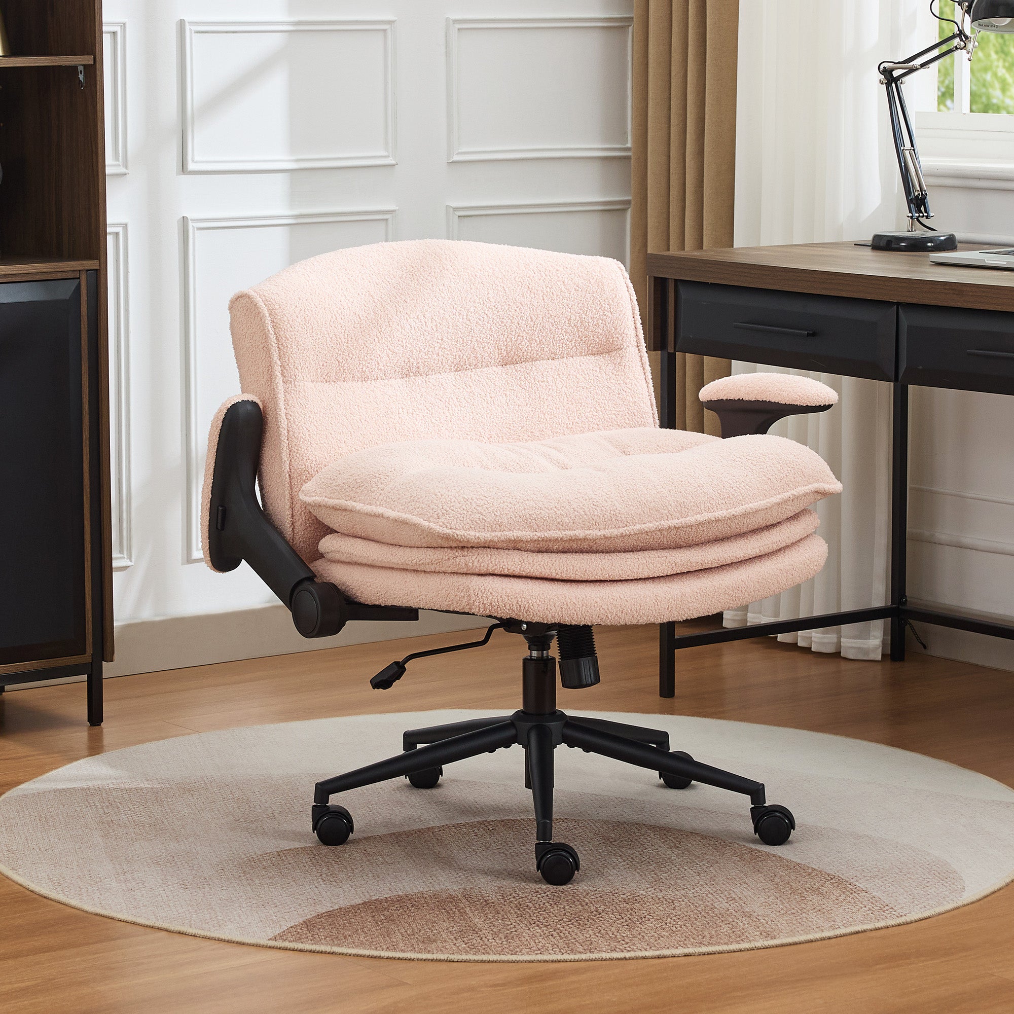 Criss Cross Chair with Flip-up Arms，Pink