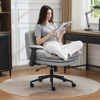Criss Cross Chair with Flip-up Arms，Gray