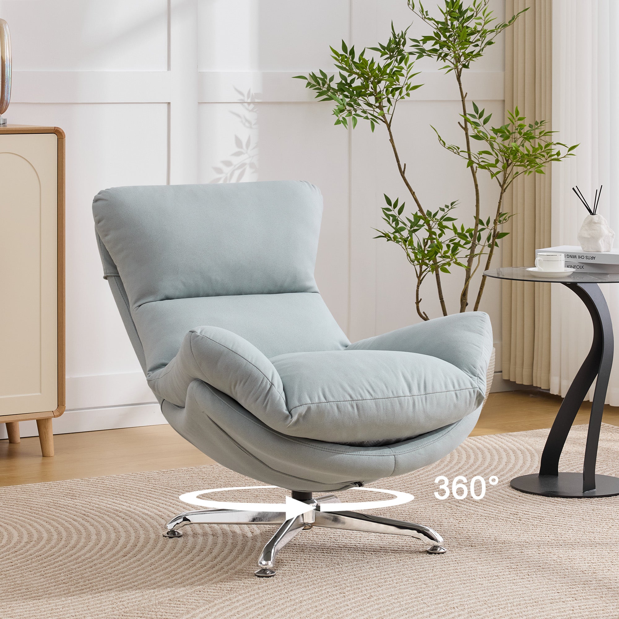 Swivel Oversized Accent Chair，Blue