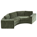 Curved Compression Sectional Couch，4 Seater，Green