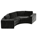 Curved Compression Sectional Couch，4 Seater，Black