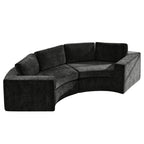 Curved Compression Sectional Couch，4 Seater，Black