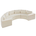 Curved Compression Sectional Couch，6 Seater，White