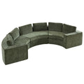 Curved Compression Sectional Couch，6 Seater，Green