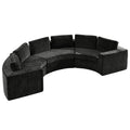 Curved Compression Sectional Couch，6 Seater，Black