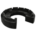 Curved Compression Sectional Couch，10 Seater，Black