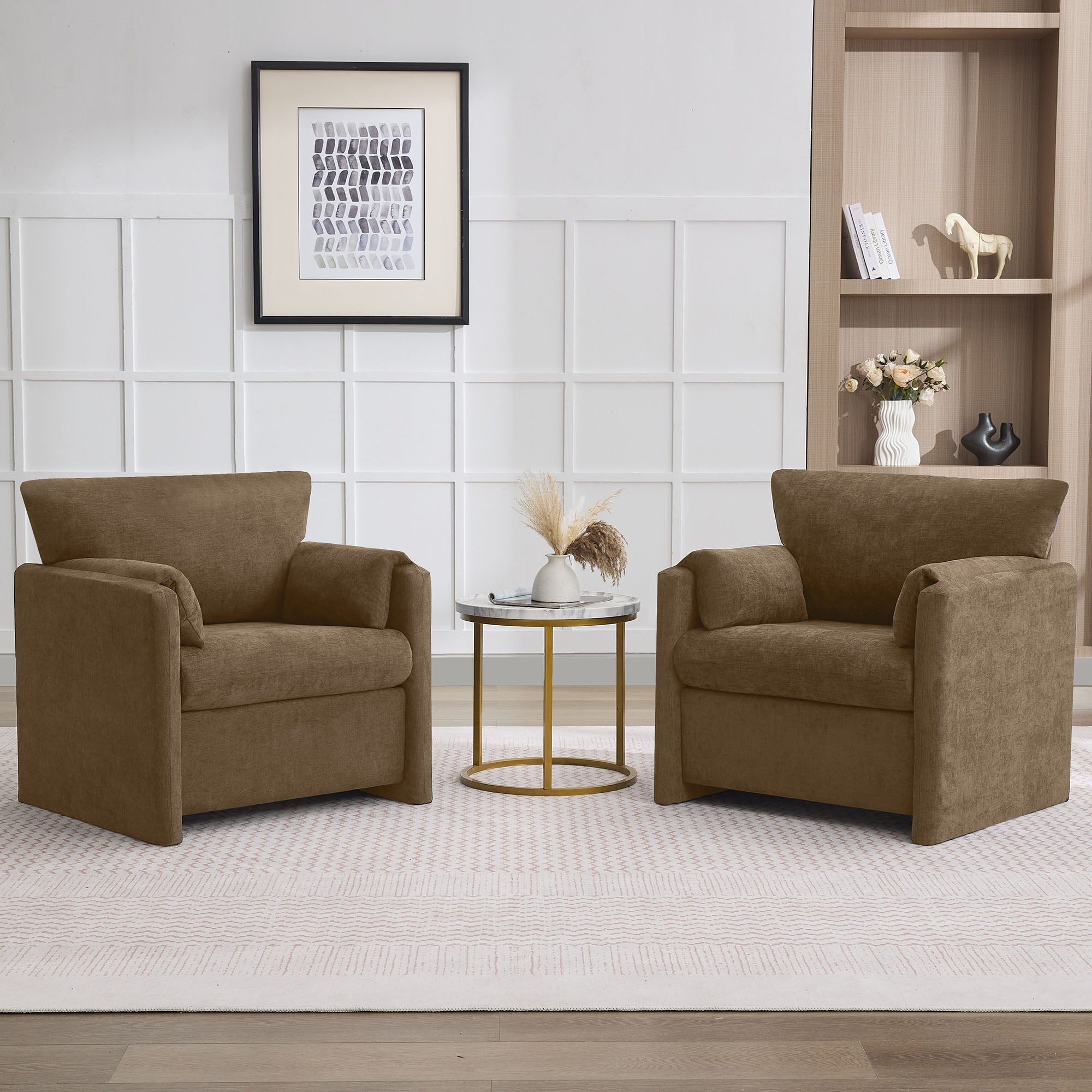 Oversized Accent Chair for Living Room，Brown