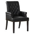 PU Leather Dining Chair with Arms, Black