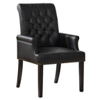 PU Leather Dining Chair with Arms, Black