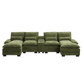 U Shaped Cloud Modular Sofa with Chaise Lounges，Green