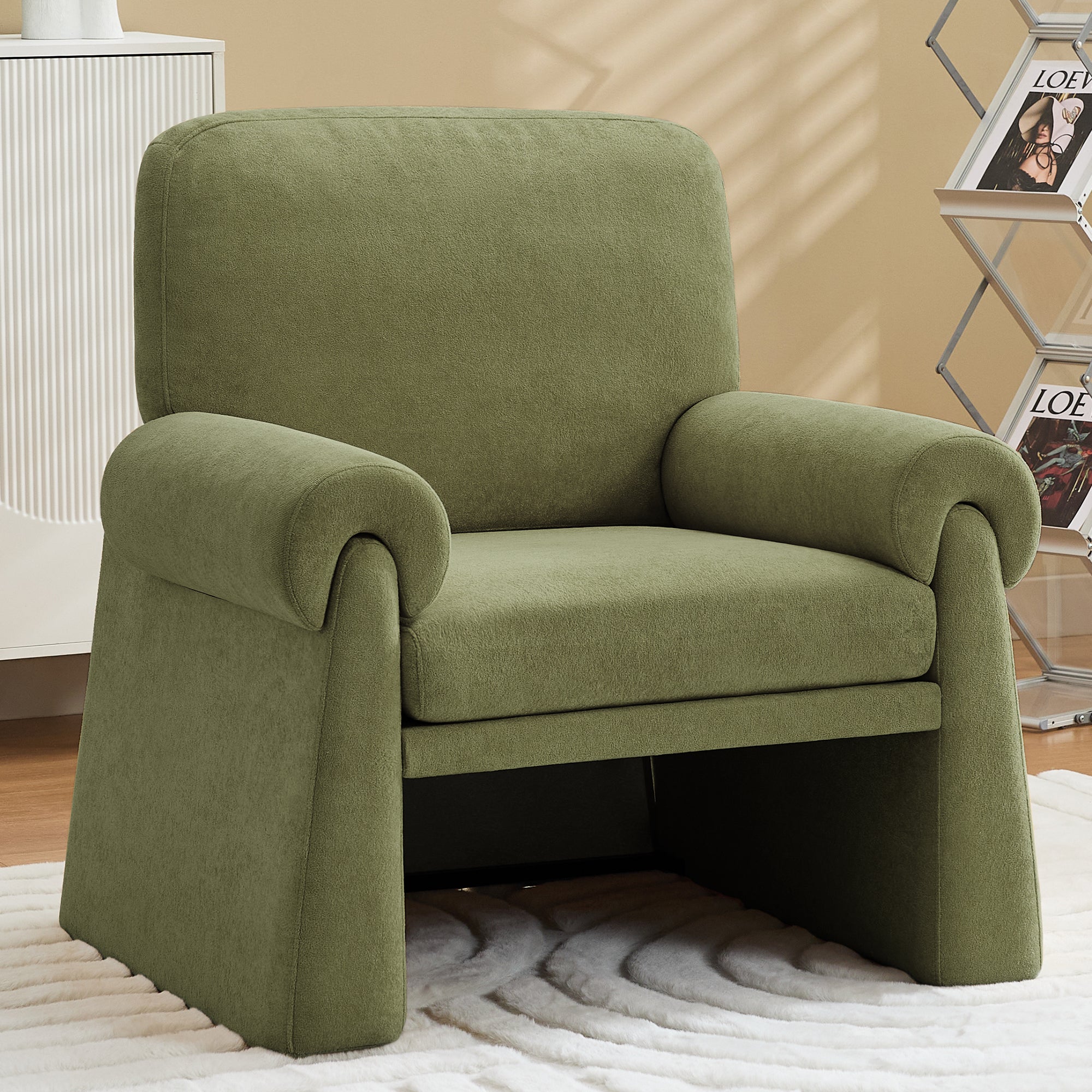 Oversized Accent Chair，Green