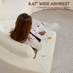 Curved Compression Sectional Couch，8 Seater，White
