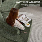 Curved Compression Sectional Couch，4 Seater，Green