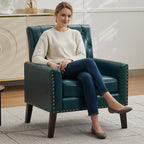 Mid Century Modern Accent Chair, Blue