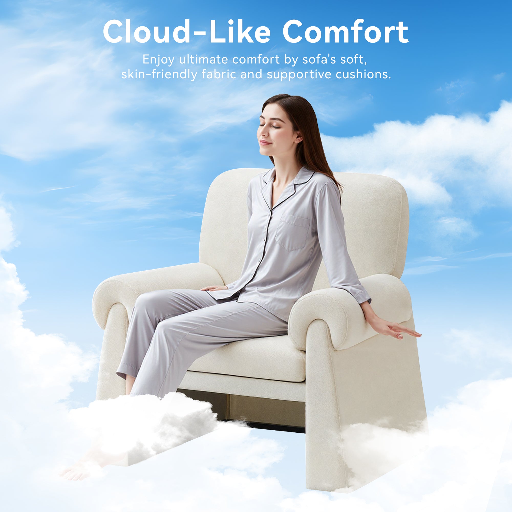 Oversized Accent Chair，Beige