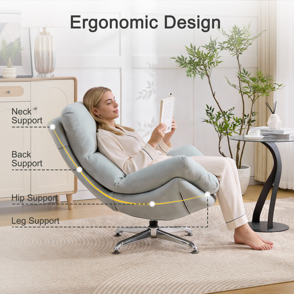 Swivel Oversized Accent Chair，Blue