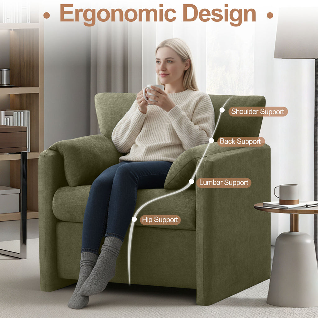 Oversized Accent Chair for Living Room，Green