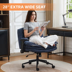 Criss Cross Chair with Flip-up Arms，Blue