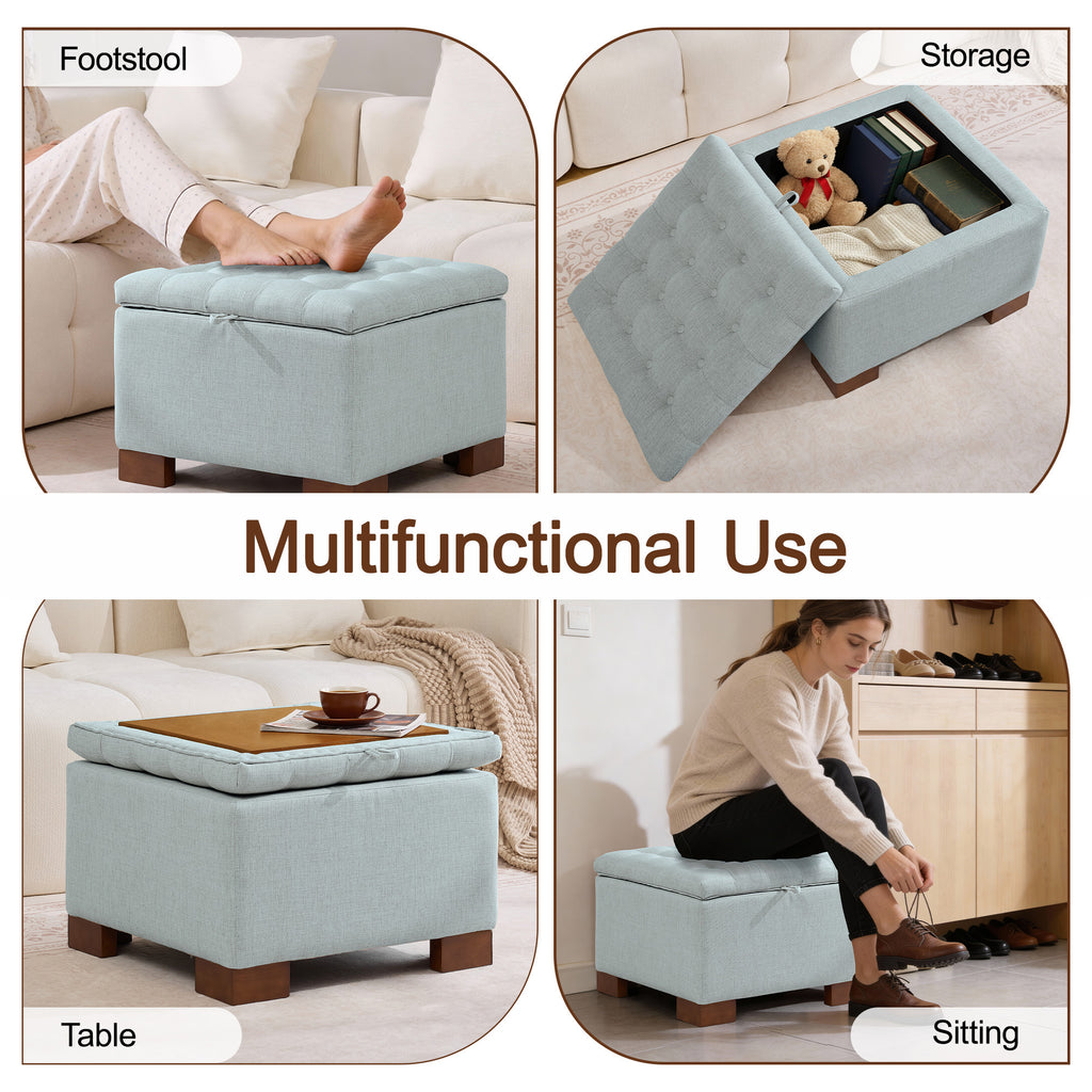 Square Storage Ottoman, 24 Inch